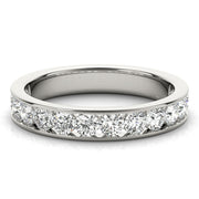 Single Row Channel Set Wedding Half Eternity Ring in Gold & Platinum