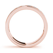 Single Row Channel Set Wedding Half Eternity Ring in Gold & Platinum