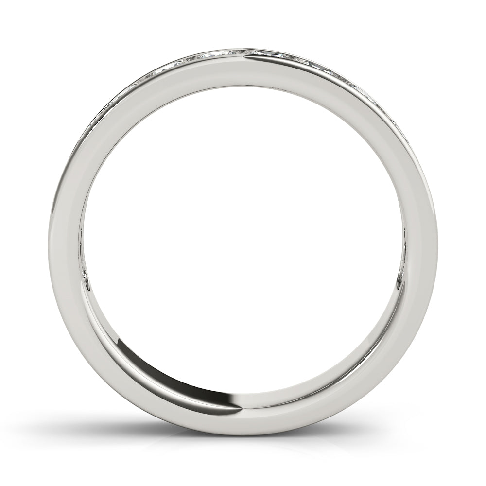 Single Row Channel Set Wedding Half Eternity Ring in Gold & Platinum