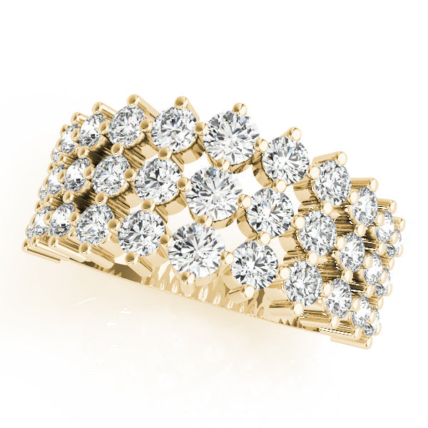 Multirow Prong Set Half Eternity Ring in 10K/14K gold and platinum with certified lab-grown or natural diamonds