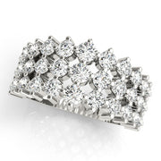 Multirow Prong Set Half Eternity Ring in Gold & Platinum