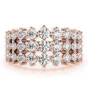 Multirow Prong Set Half Eternity Ring in Gold & Platinum