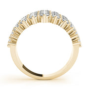 Multirow Prong Set Half Eternity Ring in Gold & Platinum
