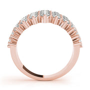Multirow Prong Set Half Eternity Ring in Gold & Platinum