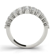 Multirow Prong Set Half Eternity Ring in Gold & Platinum