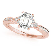 Devoted Fashion Rings Cut Emerald Diamond Engagement Ring in 10K/14K gold and platinum with certified lab-grown or natural diamonds