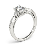 Devoted Fashion Rings Cut Emerald Diamond Engagement Ring in 10K/14K gold and platinum with certified lab-grown or natural diamonds