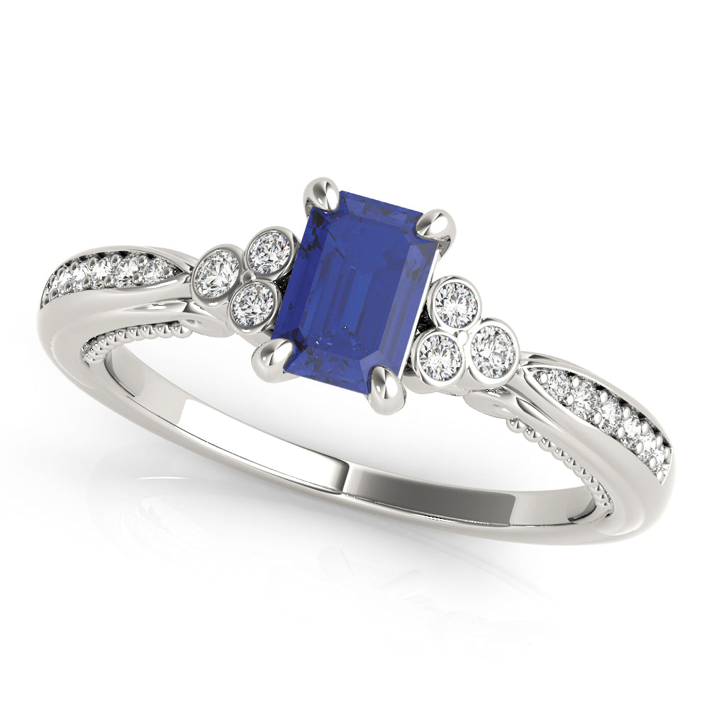 Devoted Fashion Rings Cut Emerald Diamond Engagement Ring in 10K/14K gold and platinum with certified lab-grown or natural diamonds