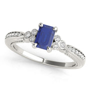 Devoted Fashion Rings Cut Emerald Diamond Engagement Ring in 10K/14K gold and platinum with certified lab-grown or natural diamonds