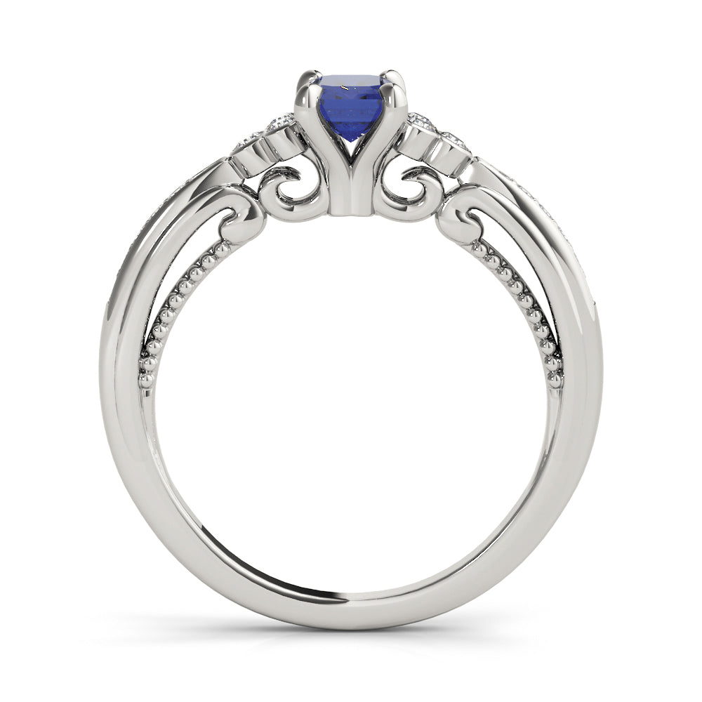 Devoted Fashion Rings Cut Emerald Diamond Engagement Ring in 10K/14K gold and platinum with certified lab-grown or natural diamonds