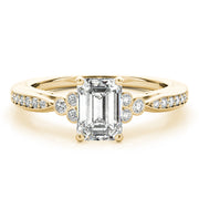 Devoted Fashion Rings Cut Emerald Diamond Engagement Ring in 10K/14K gold and platinum with certified lab-grown or natural diamonds
