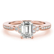 Devoted Fashion Rings Cut Emerald Diamond Engagement Ring in 10K/14K gold and platinum with certified lab-grown or natural diamonds