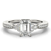 Devoted Fashion Rings Cut Emerald Diamond Engagement Ring in 10K/14K gold and platinum with certified lab-grown or natural diamonds