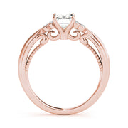 Devoted Fashion Rings Cut Emerald Diamond Engagement Ring in 10K/14K gold and platinum with certified lab-grown or natural diamonds