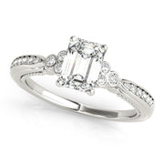 Devoted Fashion Rings Cut Emerald Diamond Engagement Ring in 10K/14K gold and platinum with certified lab-grown or natural diamonds