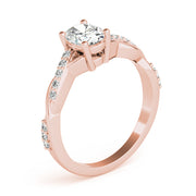 Graceful Fashion Rings Oval Diamond Engagement Ring in 10K/14K gold and platinum with certified lab-grown or natural diamonds