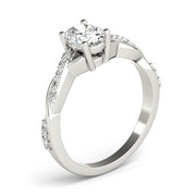 Graceful Fashion Rings Oval Diamond Engagement Ring in 10K/14K gold and platinum with certified lab-grown or natural diamonds