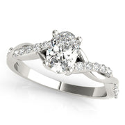 Graceful Fashion Rings Oval Diamond Engagement Ring in 10K/14K gold and platinum with certified lab-grown or natural diamonds
