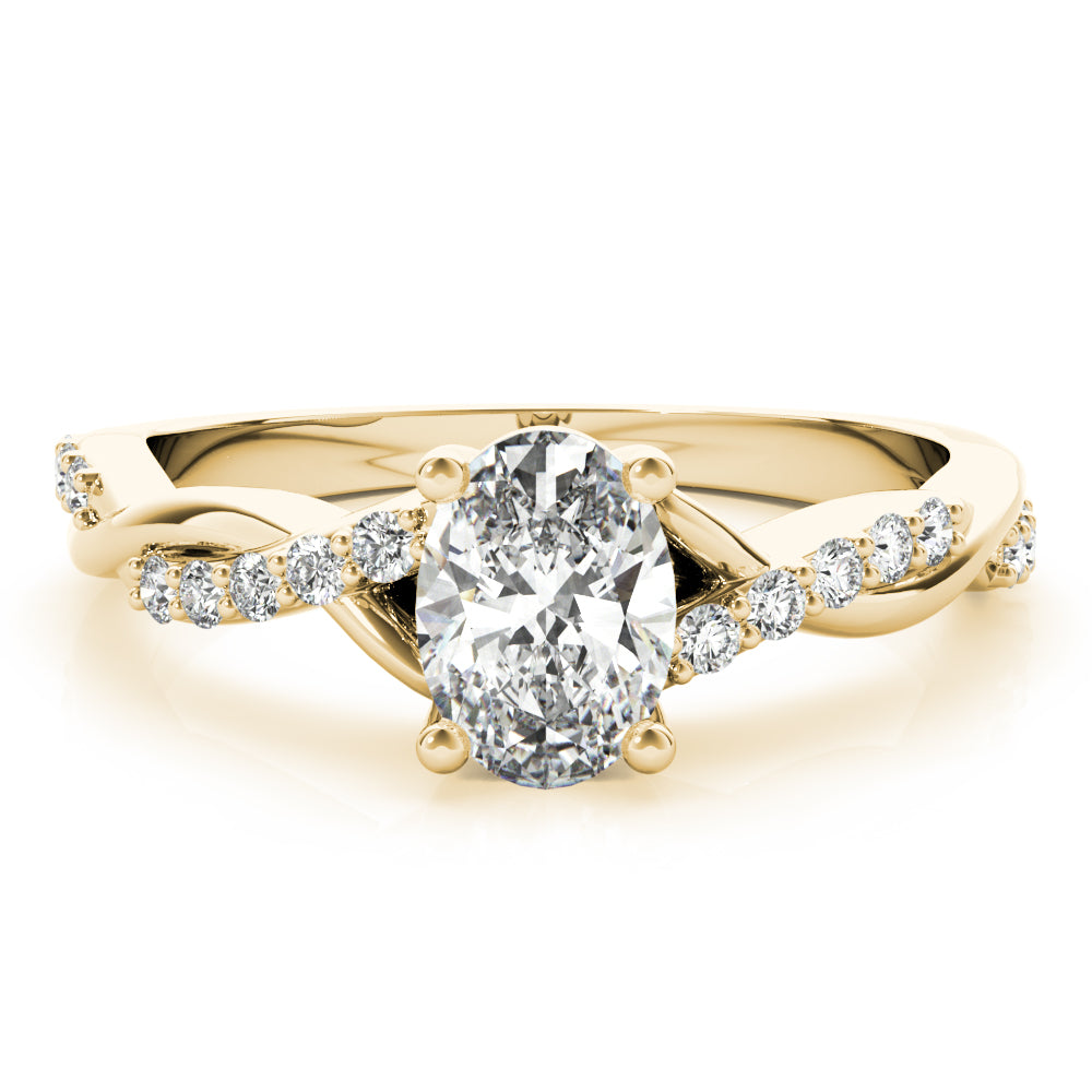 Graceful Fashion Rings Oval Diamond Engagement Ring in 10K/14K gold and platinum with certified lab-grown or natural diamonds