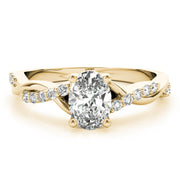 Graceful Fashion Rings Oval Diamond Engagement Ring in 10K/14K gold and platinum with certified lab-grown or natural diamonds