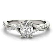 Graceful Fashion Rings Oval Diamond Engagement Ring in 10K/14K gold and platinum with certified lab-grown or natural diamonds