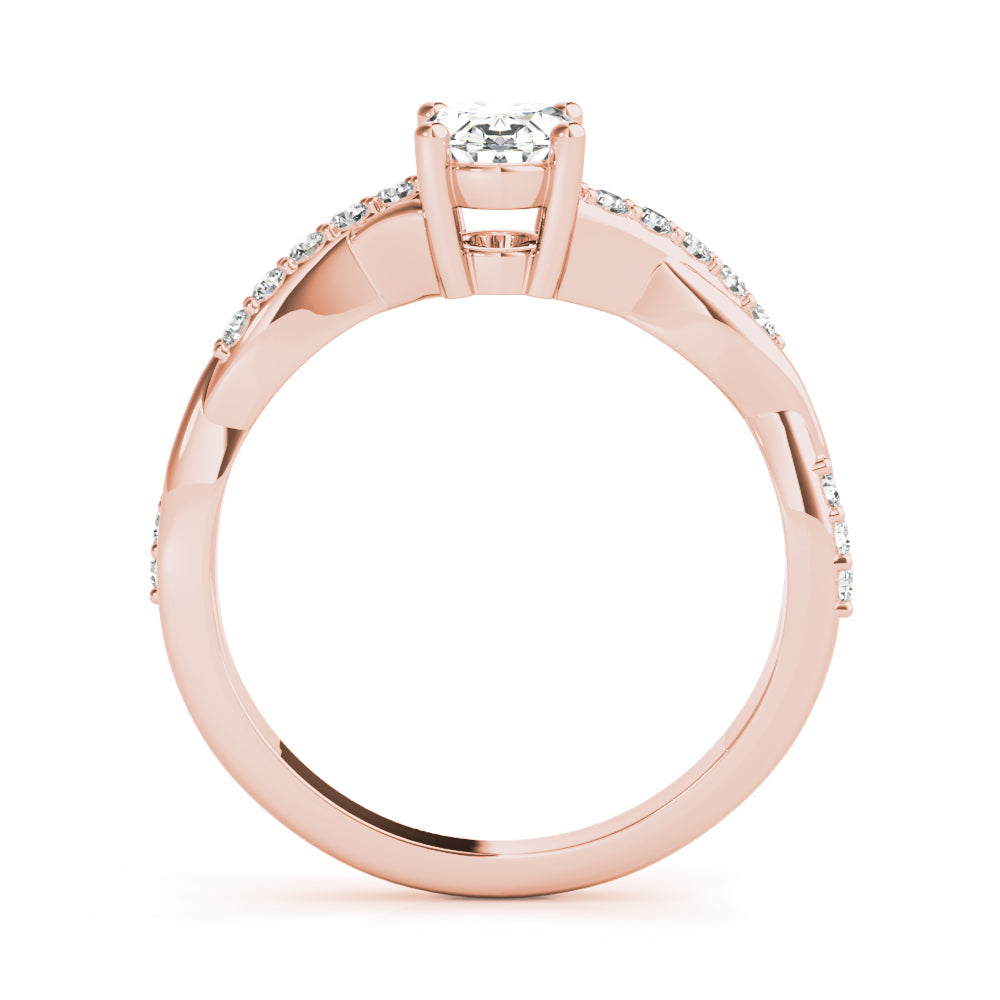 Graceful Fashion Rings Oval Diamond Engagement Ring in 10K/14K gold and platinum with certified lab-grown or natural diamonds