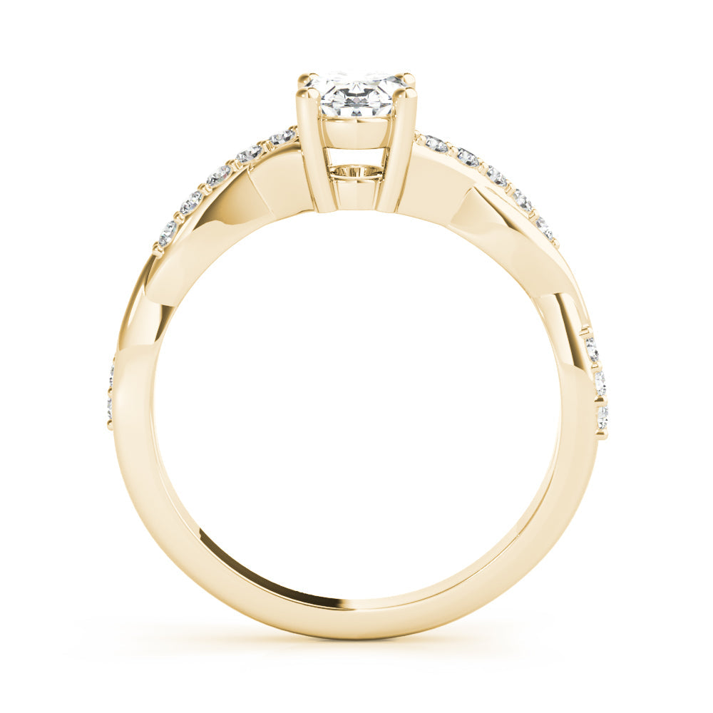 Graceful Fashion Rings Oval Diamond Engagement Ring in 10K/14K gold and platinum with certified lab-grown or natural diamonds