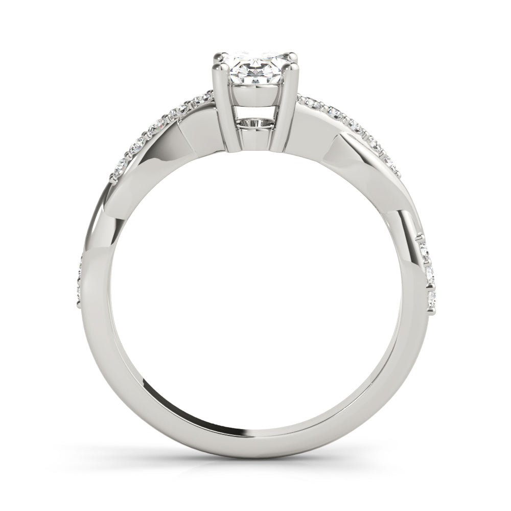 Graceful Fashion Rings Oval Diamond Engagement Ring in 10K/14K gold and platinum with certified lab-grown or natural diamonds
