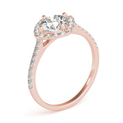 Pristine Center Halo Round Diamond Engagement Ring in 10K/14K gold and platinum with certified lab-grown or natural diamonds