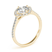 Pristine Center Halo Round Diamond Engagement Ring in 10K/14K gold and platinum with certified lab-grown or natural diamonds