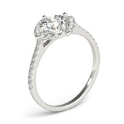 Pristine Center Halo Round Diamond Engagement Ring in 10K/14K gold and platinum with certified lab-grown or natural diamonds