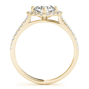 Pristine Center Halo Round Diamond Engagement Ring in 10K/14K gold and platinum with certified lab-grown or natural diamonds