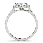 Pristine Center Halo Round Diamond Engagement Ring in 10K/14K gold and platinum with certified lab-grown or natural diamonds