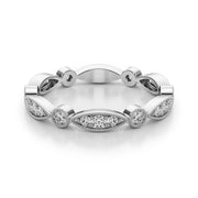 Bezel Set Stackable Milgrain Half Eternity Ring in Gold & Platinum