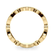 Bezel Set Stackable Milgrain Half Eternity Ring in Gold & Platinum