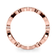 Bezel Set Stackable Milgrain Half Eternity Ring in Gold & Platinum