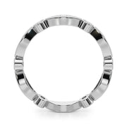 Bezel Set Stackable Milgrain Half Eternity Ring in Gold & Platinum