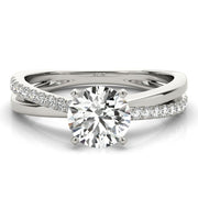 Adored Split Shank Round Diamond Engagement Ring in 10K/14K gold and platinum with certified lab-grown or natural diamonds