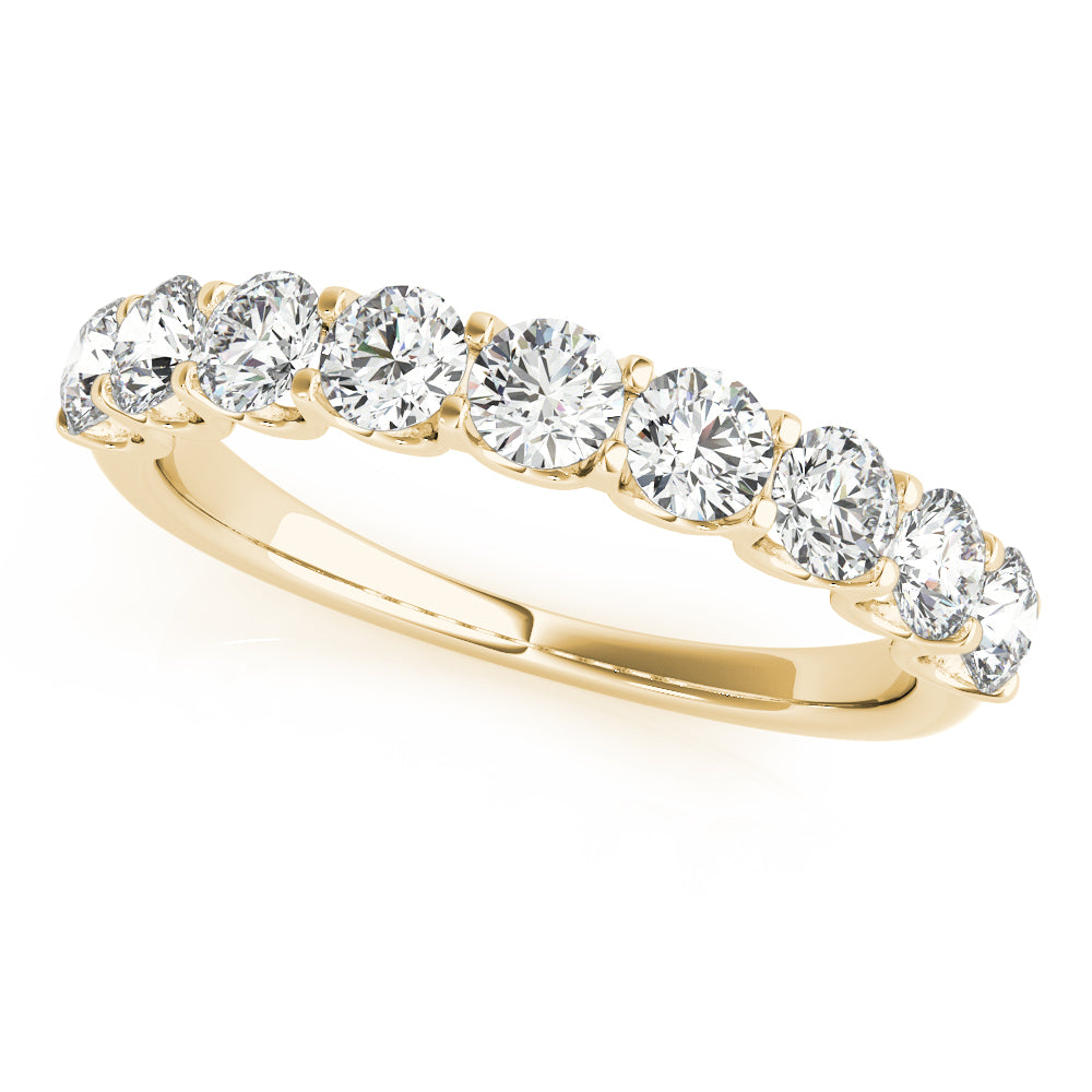 Shared Prong Half Eternity Ring in 10K/14K gold and platinum with certified lab-grown or natural diamonds