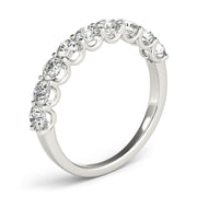 Shared Prong Half Eternity Ring in Gold & Platinum