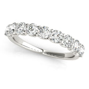 Shared Prong Half Eternity Ring in Gold & Platinum
