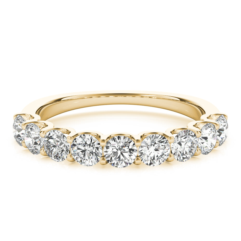 Shared Prong Half Eternity Ring in Gold & Platinum