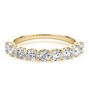 Shared Prong Half Eternity Ring in Gold & Platinum