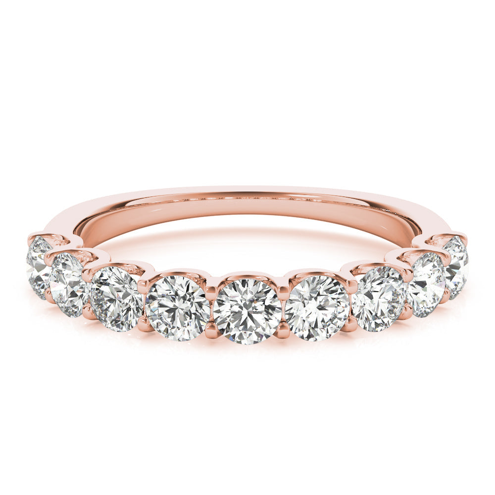 Shared Prong Half Eternity Ring in Gold & Platinum