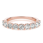 Shared Prong Half Eternity Ring in Gold & Platinum