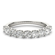 Shared Prong Half Eternity Ring in Gold & Platinum