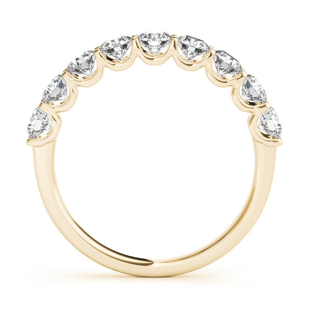 Shared Prong Half Eternity Ring in Gold & Platinum
