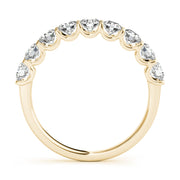Shared Prong Half Eternity Ring in Gold & Platinum
