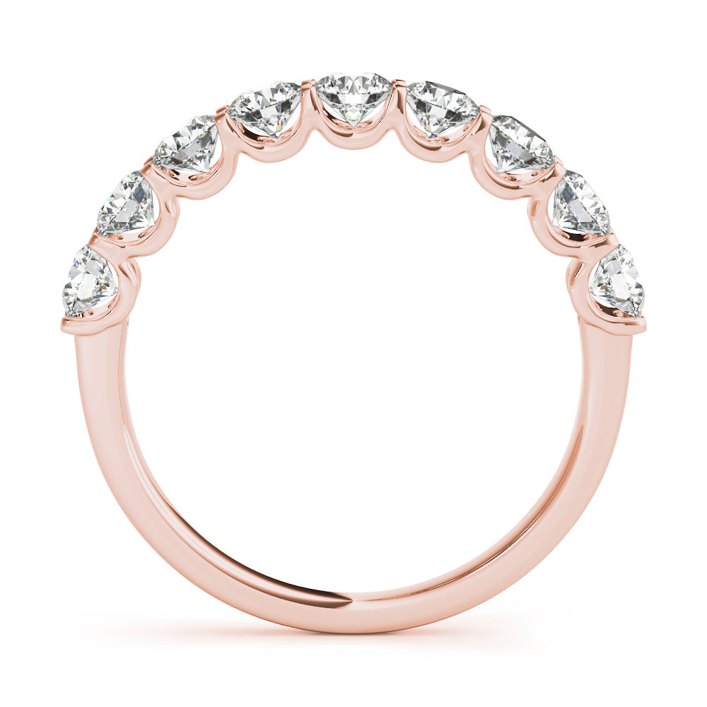 Shared Prong Half Eternity Ring in Gold & Platinum