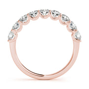 Shared Prong Half Eternity Ring in Gold & Platinum